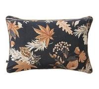 Coussin Déhoussable 40x60cm Velours de Coton Bleu Imprimé Fleur - ELIANE - ALTOBUY Bleu G