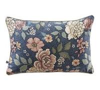 Coussin déhoussable 40x60cm velours imprimé floral coloris bleu - FAUSTINE - ALTOBUY Bleu