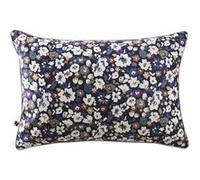 Coussin déhoussable 40x60cm velours imprimé petites fleurs coloris bleu marine - CORINNE - ALTOBUY