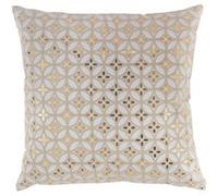 Douceur d'Intérieur Coussin déhoussable Azelia 45 x 45 cm Coton imprimé Or Blanc
