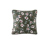 Coussin déhoussable 45x45cm gaze de coton imprimé Floral coloris vert - FLORIANE -