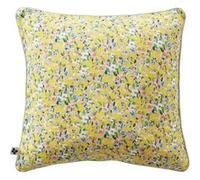 Coussin Déhoussable 45x45cm Gaze de Coton Jaune Imprimé Floral - SIMONE -