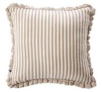 Coussin déhoussable 45x45cm gaze de coton tissé rayé beige - ROMELIA - ALTOBUY Beige