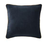 Coussin Déhoussable 45x45cm Velours de Coton Coloris Bleu nuit - HARRIS