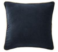 Coussin Déhoussable 45x45cm Velours de Coton Coloris Bleu nuit - HARRIS - ALTOBUY