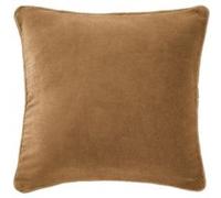 Coussin Déhoussable 45x45cm Velours de Coton Coloris Camel - HARRIS - ALTOBUY Marron G