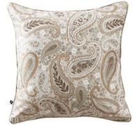 Coussin déhoussable 50x50cm velours imprimé cachemire coloris beige - VALESIA - ALTOBUY Beige