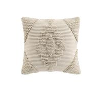 Douceur d'Intérieur Coussin Déco Fantaisie Kamary Déhoussable Coton/Polyester 45x45 cm Naturel