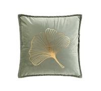 Douceur d'Intérieur Coussin déhoussable Glama Velours imprimé métallisé 45 x 45 cm Vert