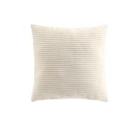 Coussin déhoussable NILS 45x45 cm velours relief côtelé - Naturel
