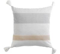 Douceur d'Intérieur, Coussin Déhoussable (40 x 40 cm) Iliade Blanc, Coton & Polyester Tissé