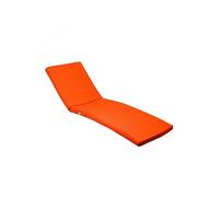 Coussin déhoussable pour bain de soleil, transat - 183 x 60 cm - Orange -