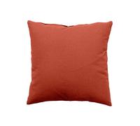 Coussin déhoussable uni en coton Brique 40x40 cm