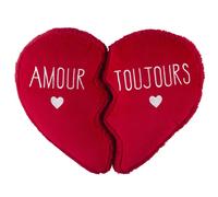Coussin détachable polyester forme de coeur 35x40 cm AMOUR TOUJOURS rouge