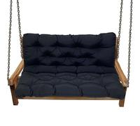 Coussin d'extérieur imperméable pour banc de jardin, coussin en palette pour canapé d'intérieur, coussin de rechange pour balancelle - Coussin élégant de 100 cm, noir pour meubles de terrasse