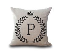 coussin DIY lettres de l'alphabet Collocation (Linguistique) Série Creative Art Lettre Self-combination Taie d'oreiller Home Bar Club de voiture Lit canapé Décor coussin （45 x 45 cm)