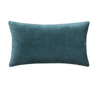Coussin Dolce effet velours déhoussable 58x38 cm - Bleu canard