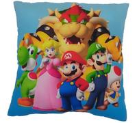 Coussin double face - Carré - MARIO BROS - Mario et ses amis - Microfibre - 40 x 40 cm