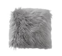 Coussin doux à poils longs Epicéa - 45 x 45 cm - Gris foncé
