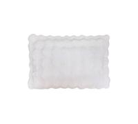 Coussin Effet Fourrure 3D Polyester 80x50cm Blanc