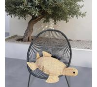 Coussin effet raphia - Forme de tortue - 60x20cm