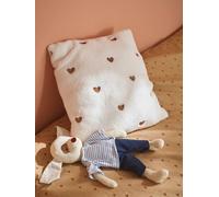 Coussin en bouclette coeur écru TU