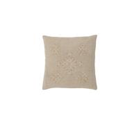 Coussin en coton beige, carré, uni, design nordique - Bloomingville, Leva - 45x45x1 cm