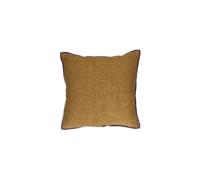 Coussin en coton camel, recto lin, verso velours de coton, uni, carré - Pomax, Opposites - 45x45x1 cm