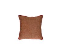 Coussin en coton cannelle, carré, uni, recto lin, verso velours coton - Pomax, Opposites - 45x45x1 cm