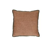 Coussin en coton cuivre, uni, carré, face lin/velours de coton - Pomax, Opposites - 45x45 cm