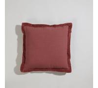 Coussin en coton et bordure en velours vieux rose 40x40 40x40cm Rose