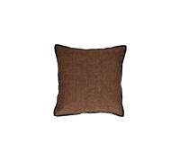 Coussin en coton marron, carré, uni, face lin, dos velours de coton - Pomax, Opposites - 45x45x1 cm