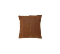 Coussin en coton marron foncé, carré, uni, panneaux assemblés - Bloomingville, Kita - 45x45x1 cm