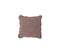 Coussin en coton rose, à motifs, structure tissée grain de riz, effets de couleur enzymatique, franges - Bloomingville, Delva - 45x45 cm