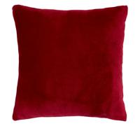Coussin en Flanelle Uni Ollis 38x38cm Rouge