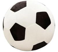 Coussin en forme de ballon de foot Unyqoos® – en peluche courte super douce avec rembourrage en coton PP, dimensions 28 x 28 cm, noir et blanc, coussin décoratif pour enfants et idée cadeau