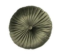 Coussin en forme de citrouille - Coussin rond en peluche 3D - Coussin décoratif en velours - Pour canapé, lit, salon, chambre d'enfant, canapé - Décoration d'intérieur - 35 x 8 cm - Vert foncé