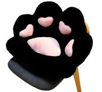 Coussin en Forme de Patte de Chat, Coussin de SièGe Mignon pour Chaise de Jeu, Coussin en Peluche Chaton pour Canapé Paresseux, Coussin de Chaise Doux(Black)