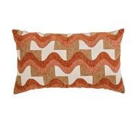 Atmosphera - Coussin Déhoussable Floe 58 x 38 cm, Rectangulaire, Motifs Géométriques, Texture Velours - pour Canapé, Lit, Décoration