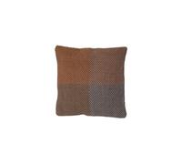 Coussin en jute marron, imprimé 4 panneaux, rectangulaire - Bloomingville, Rodin - 65x65x1 cm