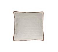 Coussin en lin blanc et cannelle, dos velours de coton, uni, carré - Pomax, Opposites - 45x45x8 cm