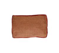Coussin en lin cuivre, rectangulaire, uni, bordures en velours coton - Pomax, Borders - 60x40x1 cm