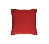 Coussin en lin et coton rouge coquelicot, carré, uni, face lin, dos velours coton - Pomax, Opposites - 45x45 cm