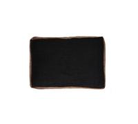 Coussin en lin gris orage, rectangulaire, uni, bordures en velours de coton - Pomax, Borders - 60x40 cm