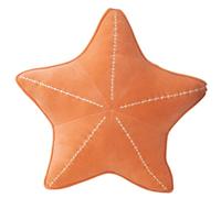 Coussin en peluche douce en forme d'étoile de mer orange de 49,6 cm, accessoire décoratif pour têtes de lit, canapés, dortoirs et bureaux, coussin décoratif sur le thème de la côte