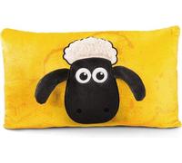 Coussin en peluche Unyqoos® Shaun le mouton, forme rectangulaire, 43 x 25 cm, couleur jaune, en peluche NICI, coussin doux pour enfants et bébés, référence 48493
