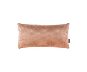 Coussin en tissu aspect velours vieux rose, rectangulaire, motif losanges - Dutchbone, Spencer - 60x30x10 cm