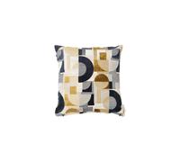 Coussin en tissu multicolore, à motifs, carré, rembourrage en tissus recyclés, effet 3D - Zuiver, Festive - 45x12x45 cm