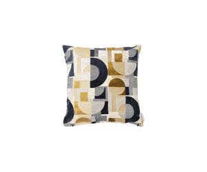 Coussin en tissu multicolore, à motifs, carré, rembourrage en tissus recyclés, effet 3D - Zuiver, Festive - 45x12x45 cm