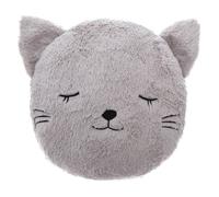 Coussin enfant chat gris D28cm - Atmosphera Créateur d'intérieur